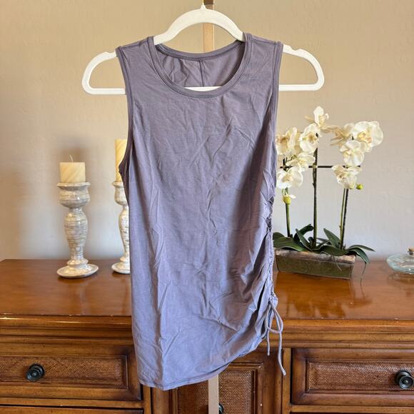 Lululemon Cinch It Tank Dusky Lavender Ruched Side Top Size 6 - Picture 2 of 7